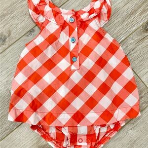 Red and White Checkered Baby Romper